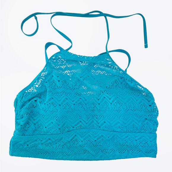 Torrid 2X Bikini Set High Neck Crochet Top & High-Rise Crochet Swim Bottom - Picture 3 of 13